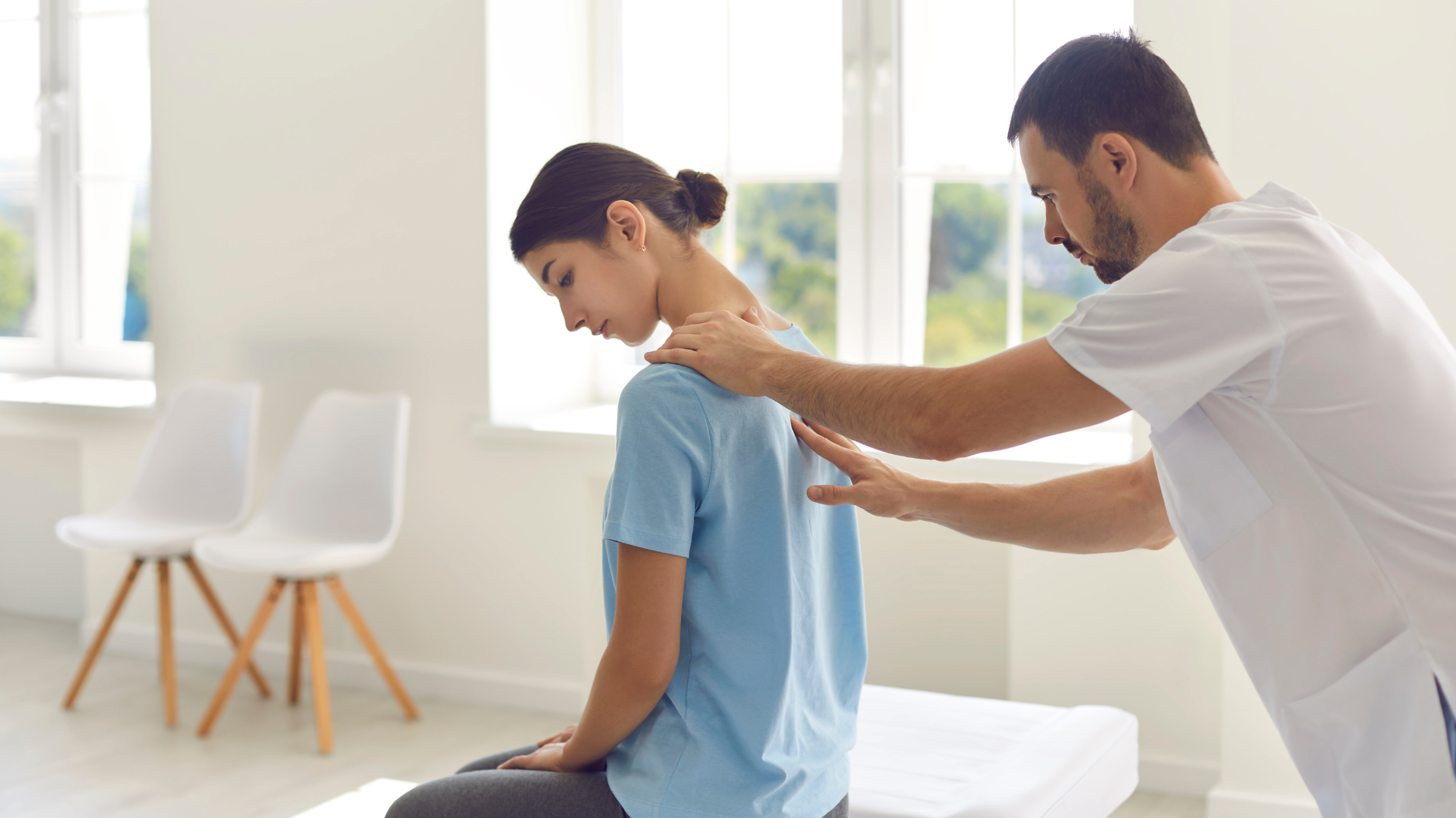 woman getting tests for spine pain